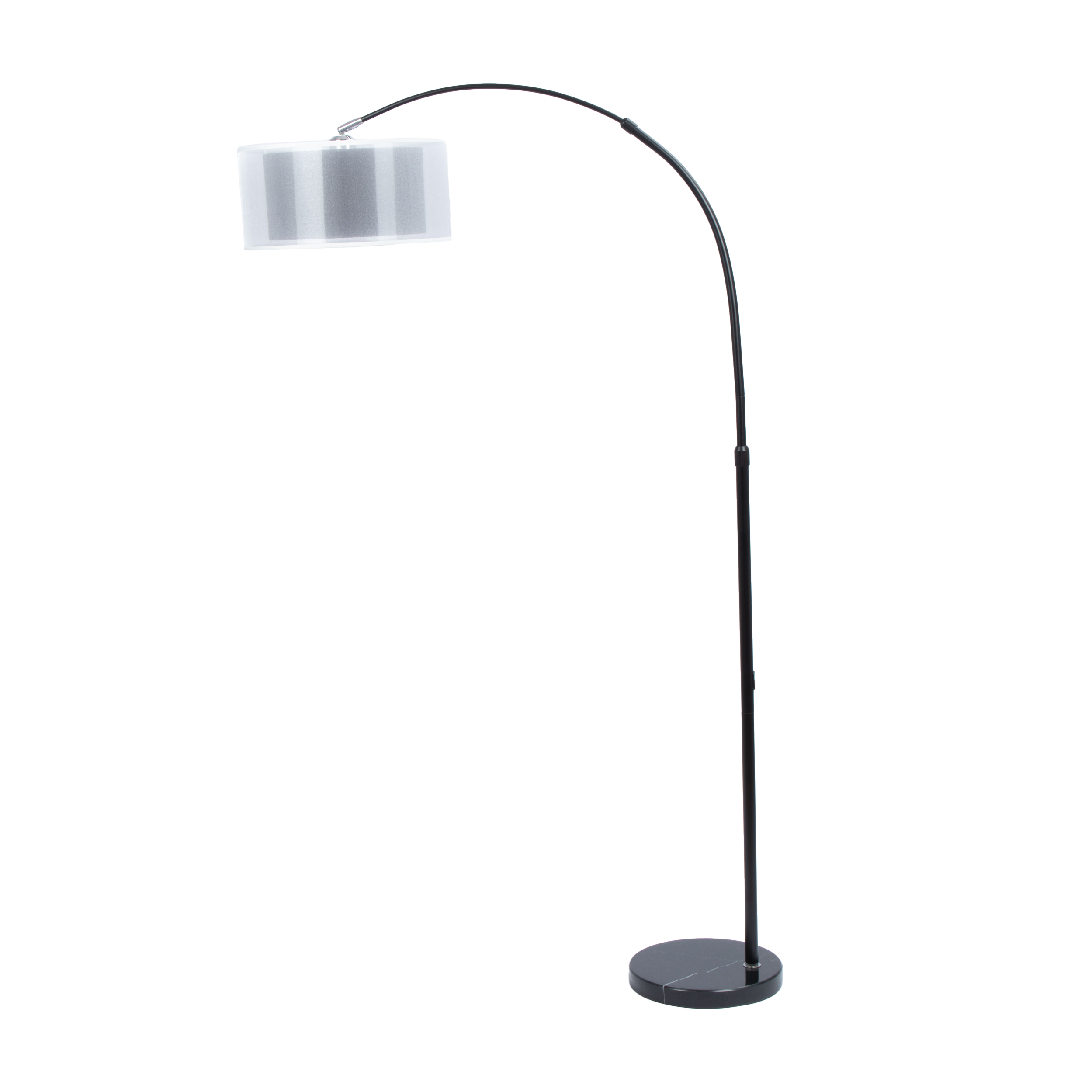 Купить торшер напольный 850080Б на мраморном основании с двойным черно-белым абажуром из ткани