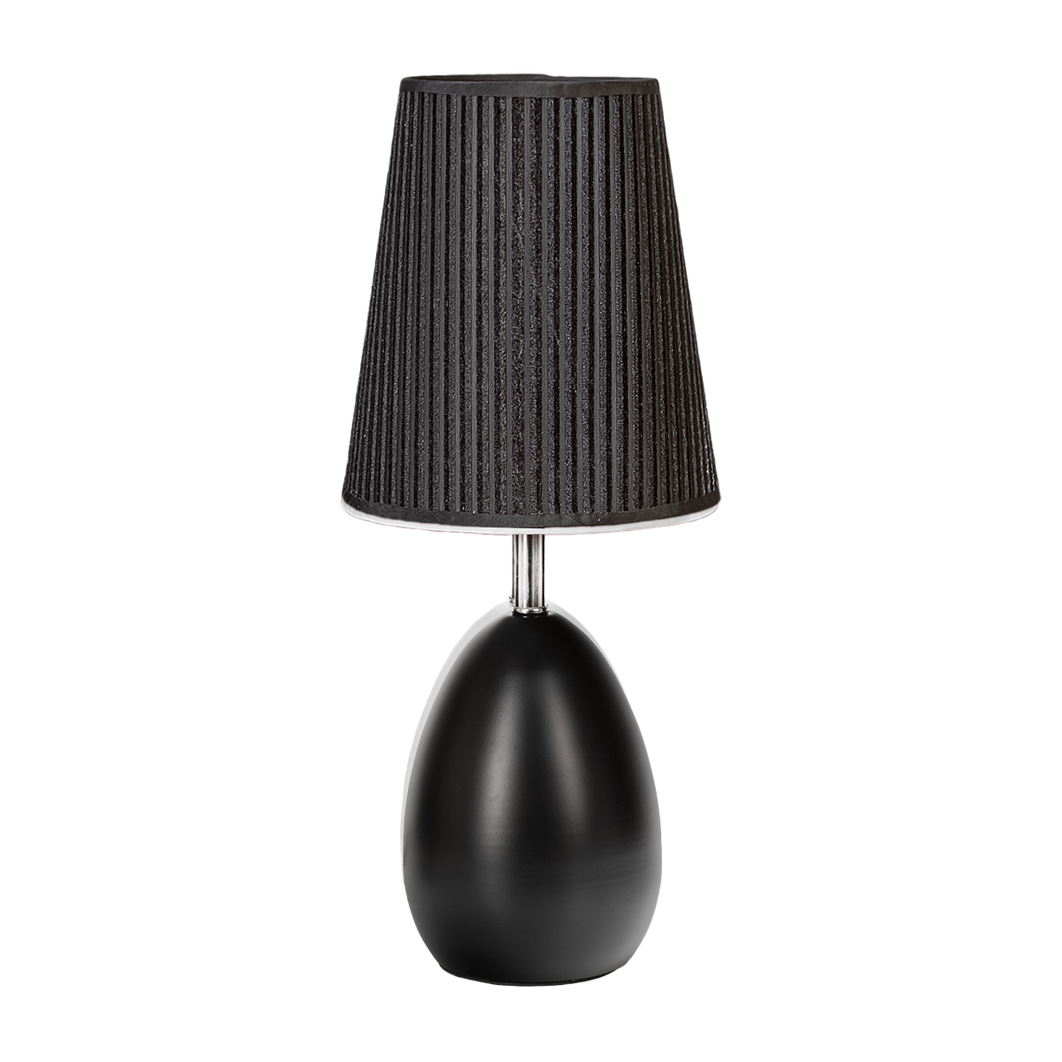Лампа настольная 90030РЧ с черным абажуром в рубчик, современный прикроватный светильник