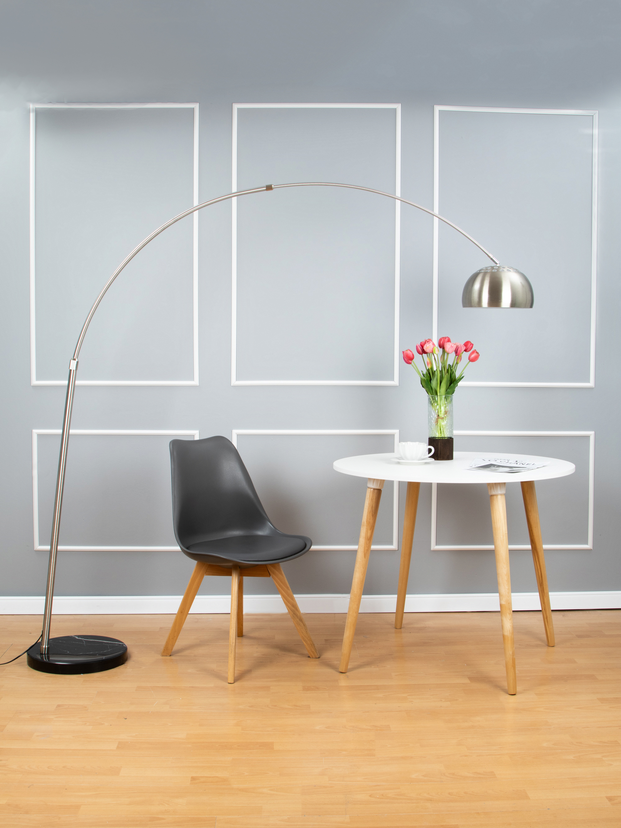 Высокий торшер 844214/27 напольный на мраморном основании в современном интерьере