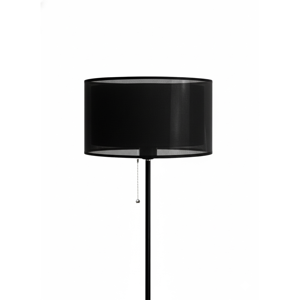 Торшер напольный 850010 на мраморном основании, двойной черный абажур из ткани фото