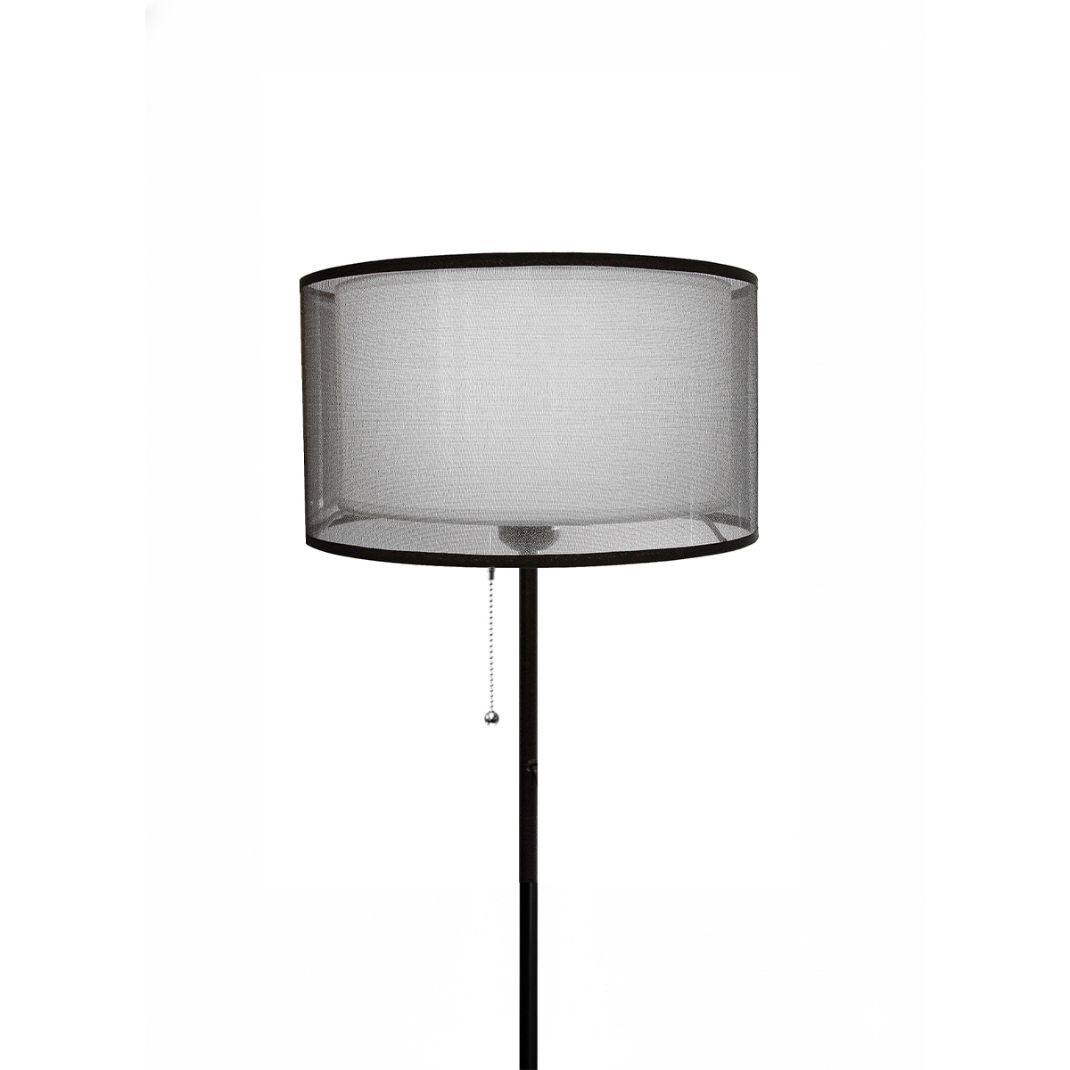 Торшер напольный 850030 на мраморном основании, двойной черно-белый абажур из ткани