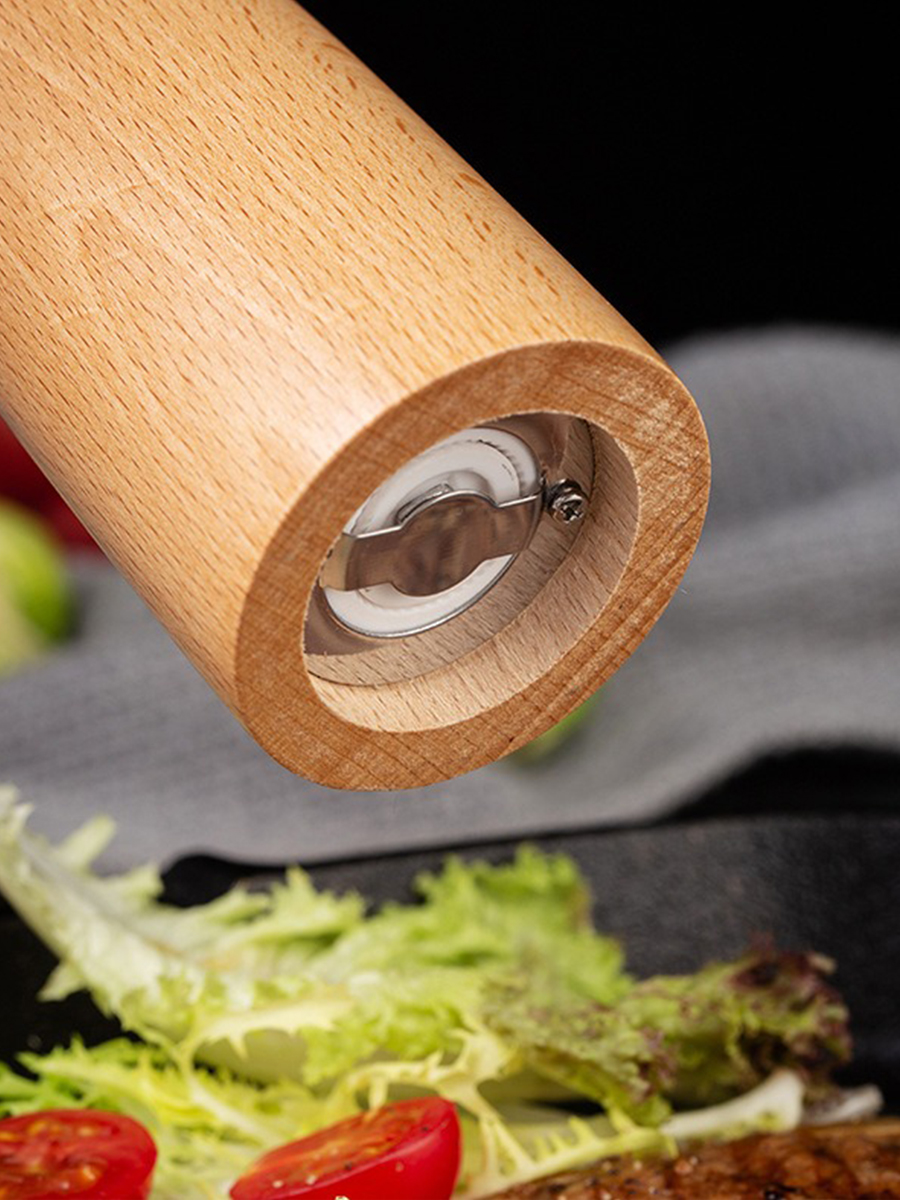 Мельница для специй «мельница-27МС» ручная современный лаконичный дизайн из светлого дерева фото