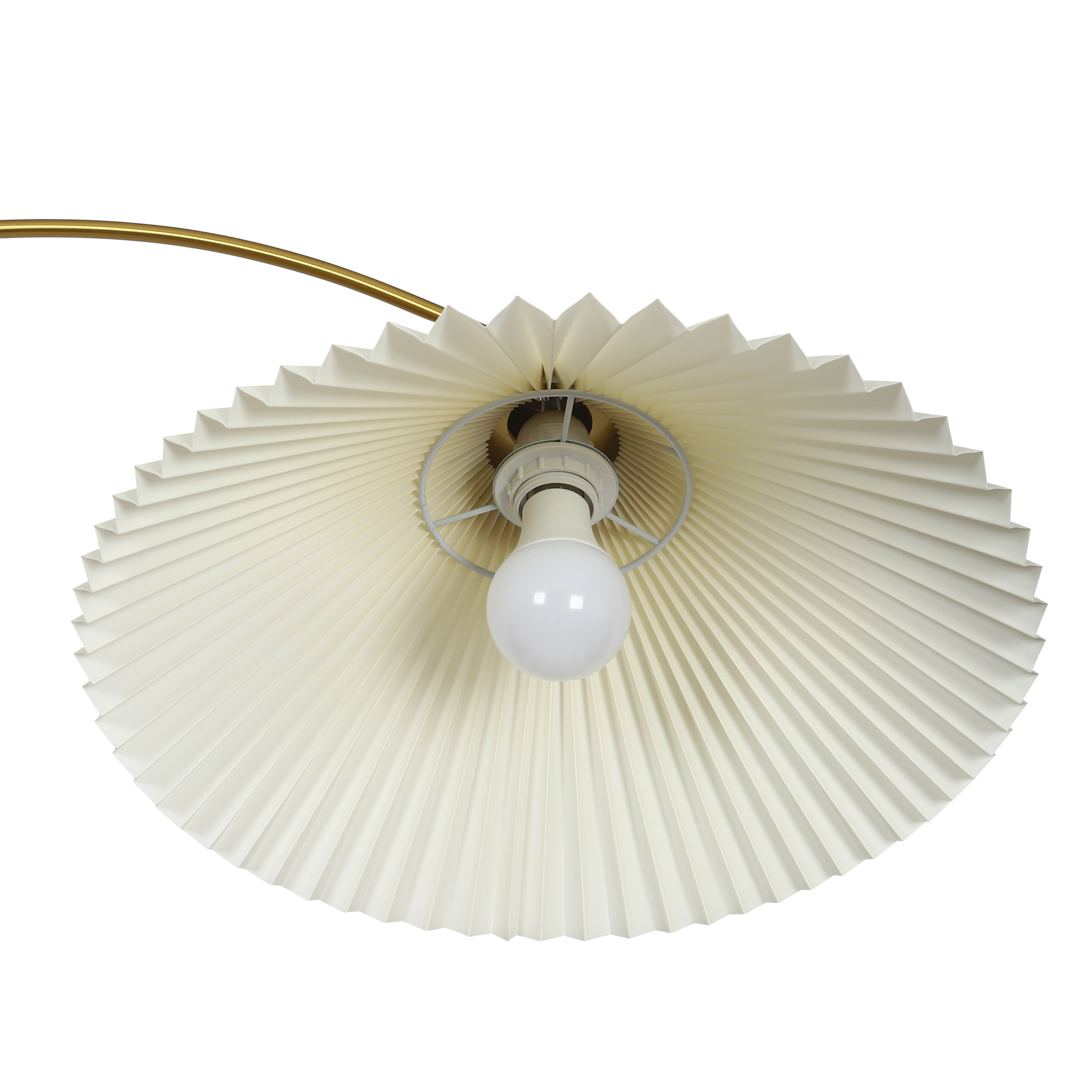 Торшер напольный современный с абажуром, золотистый