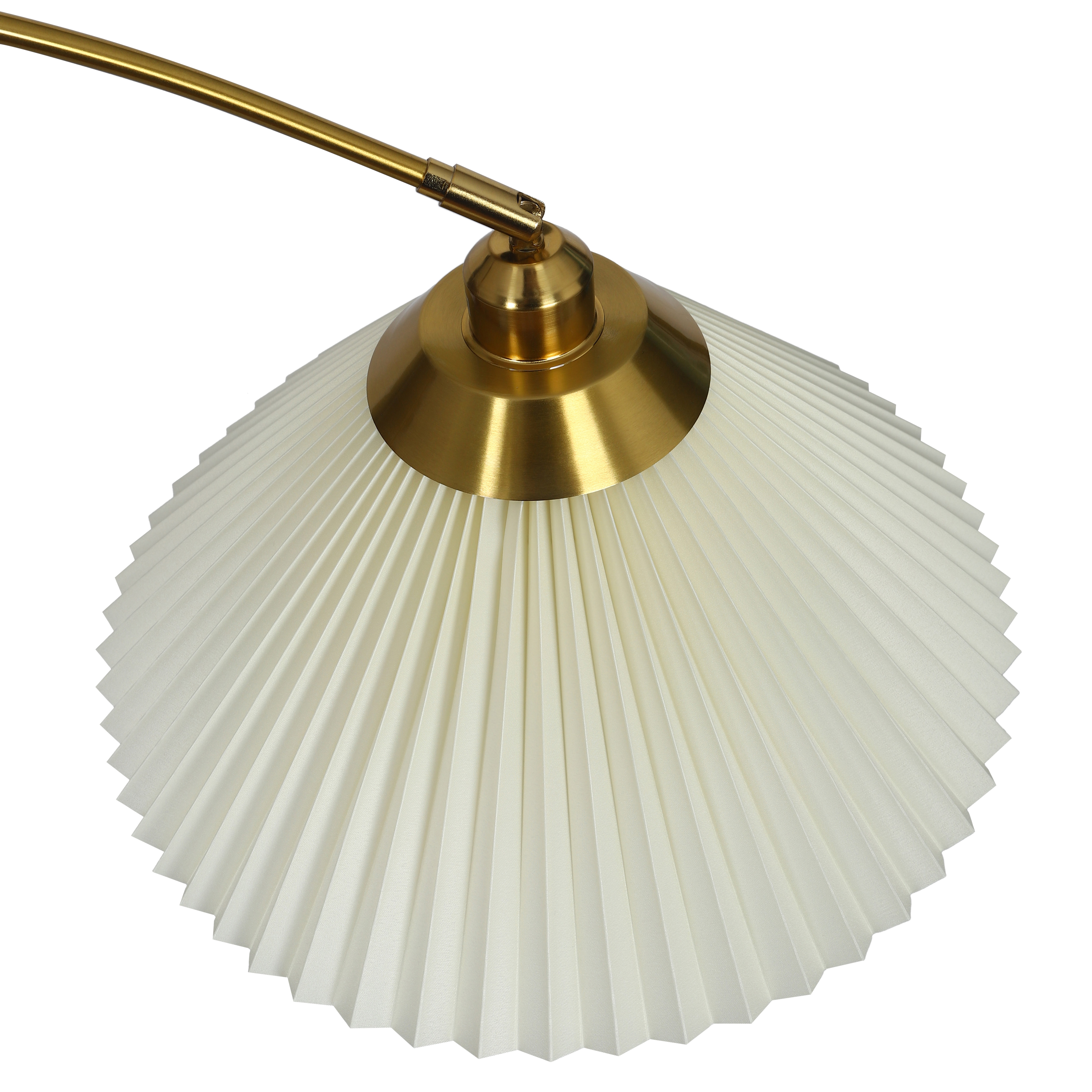 Торшер напольный современный с абажуром, золотистый