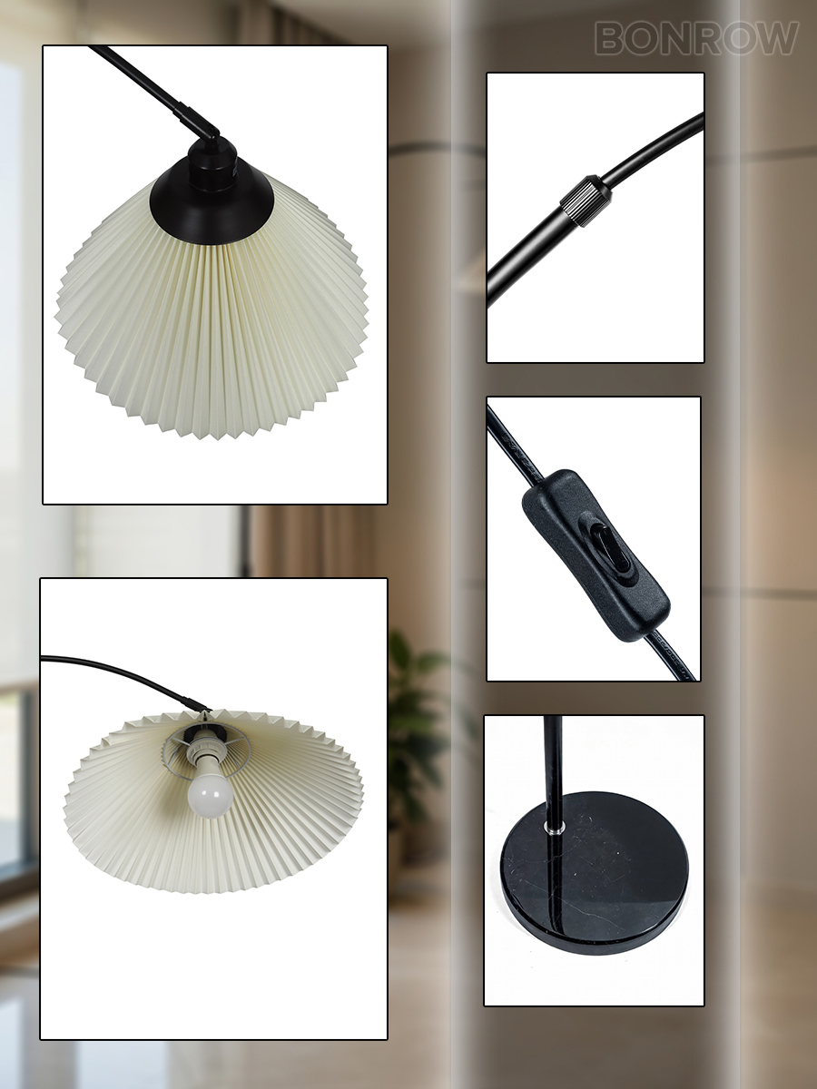 Торшер напольный современный с абажуром, черный