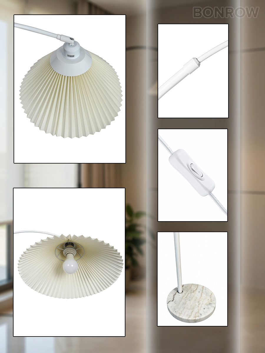 Торшер напольный современный с абажуром, белый