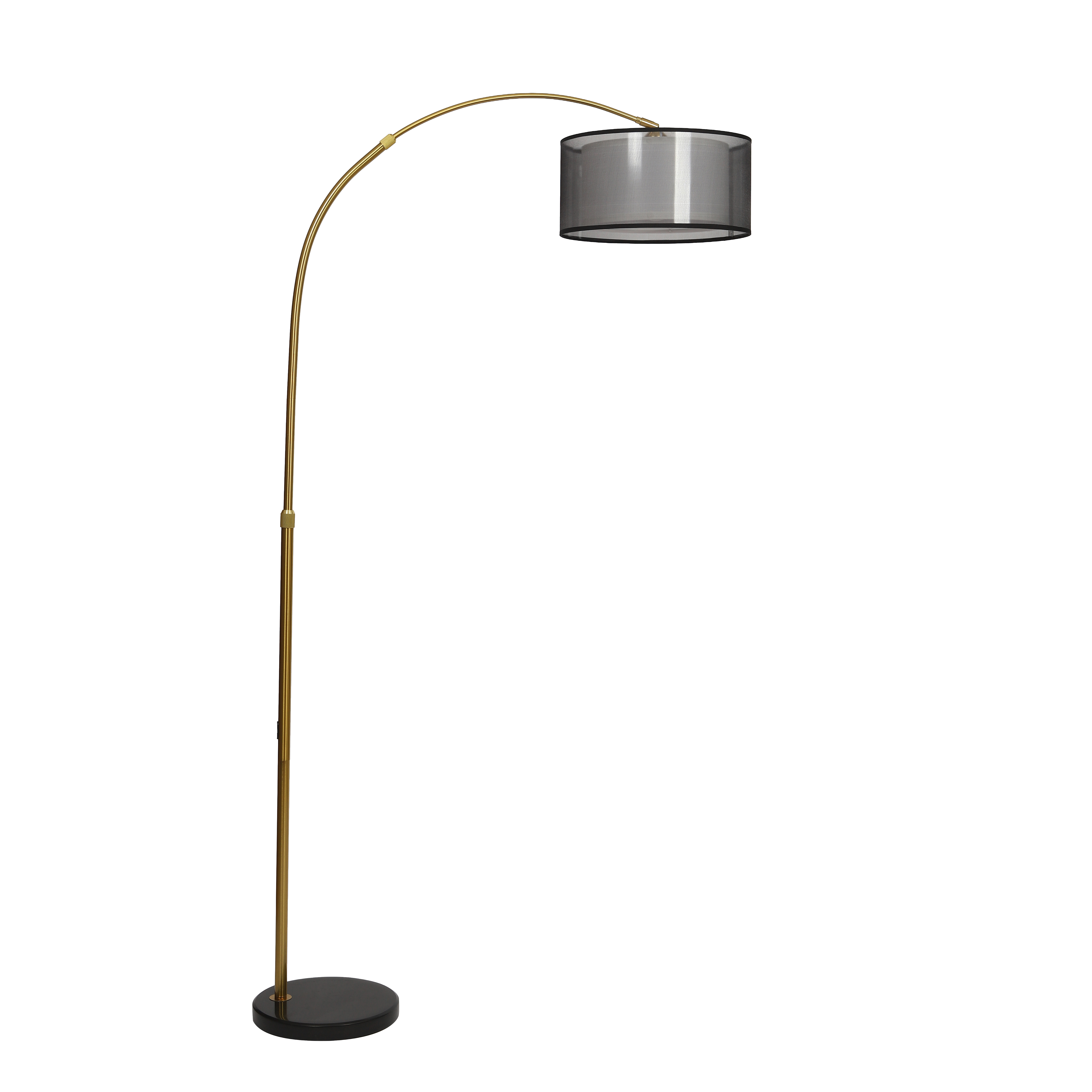 Купить торшер напольный 850080зч современный светильник лампа с абажуром E27, золотистый в интернет-магазине BONROW