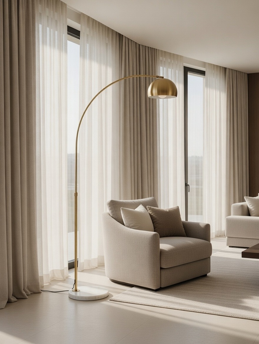 Купить торшер напольный 844214зб современный светильник лампа с абажуром E27, золотистый в интернет-магазине BONROW