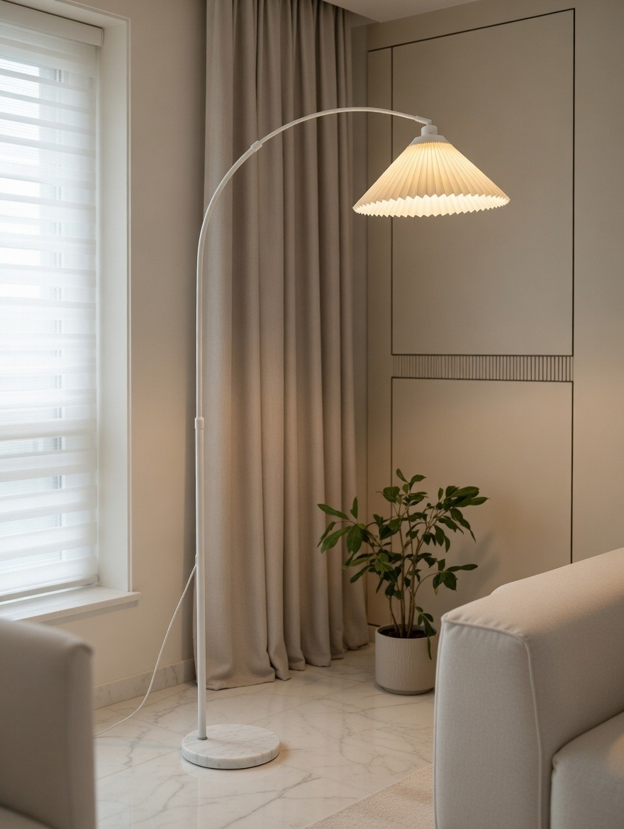 Напольный торшер 20020Б современный светильник лампа с абажуром E27, белый в интернет-магазине BONROW