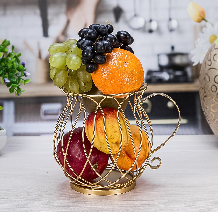 Ваза металлическая, конфетница, корзина для кофейных капсул, золото